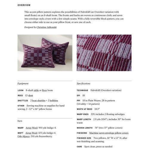 Page 2 Halvdrall Pillows Pattern Gist Yarn v2