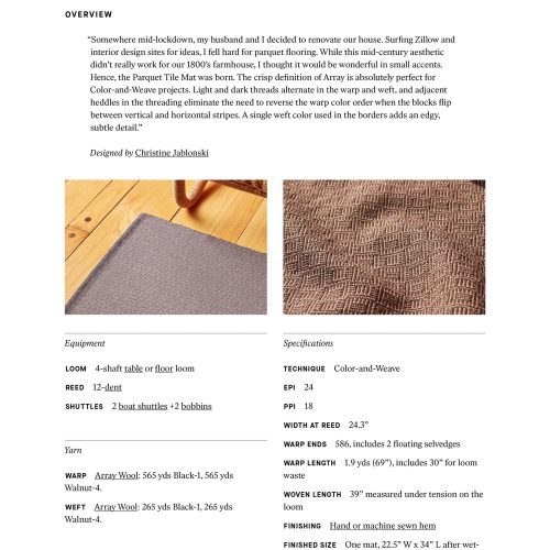 Page 2 Parquet Tile Mat Pattern Gist Yarn